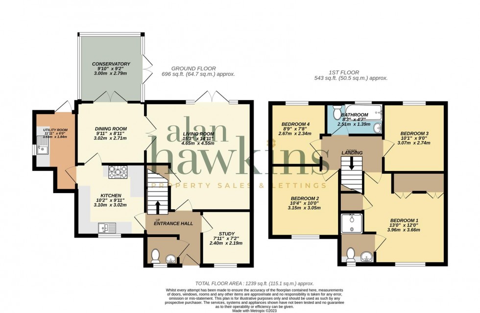 Floorplan for Otter Way, Royal Wootton Bassett