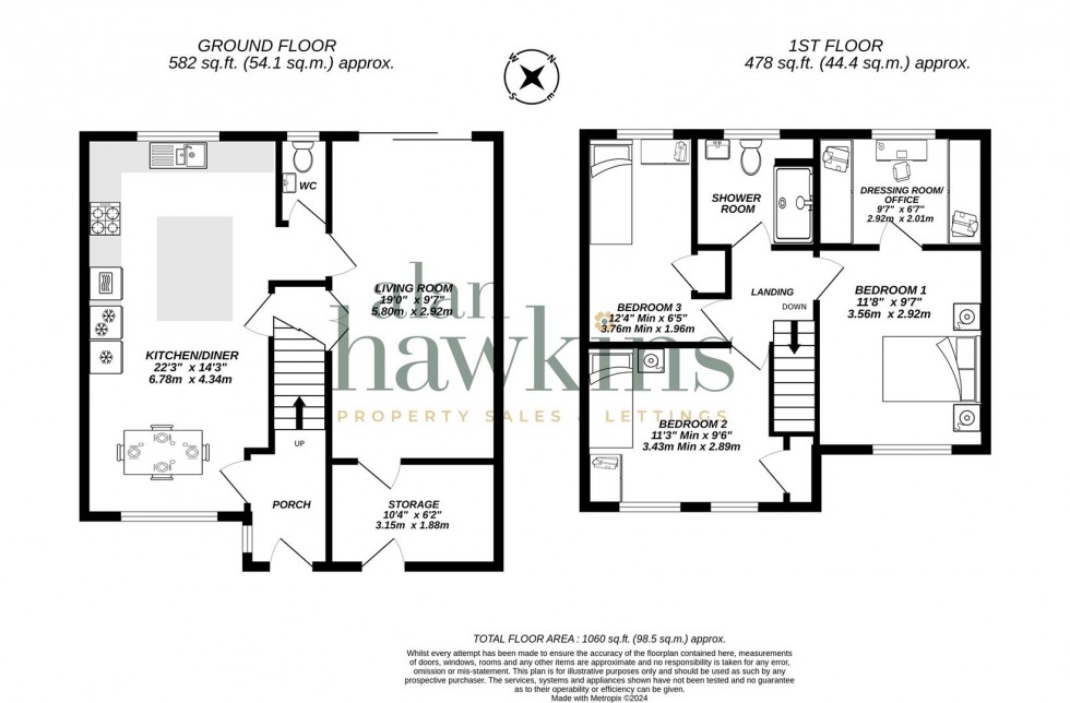 Floorplan for Coleridge Close, Royal Wootton Bassett