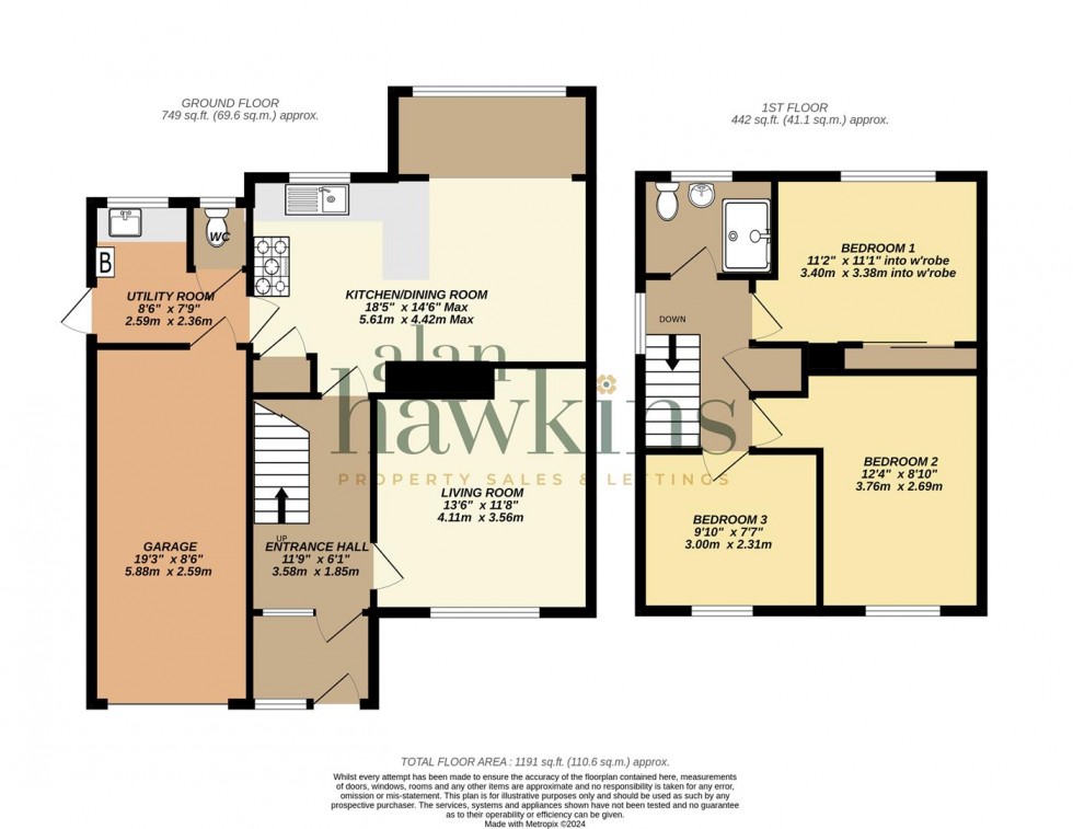 Floorplan for Shakespeare Road, Royal Wootton Bassett