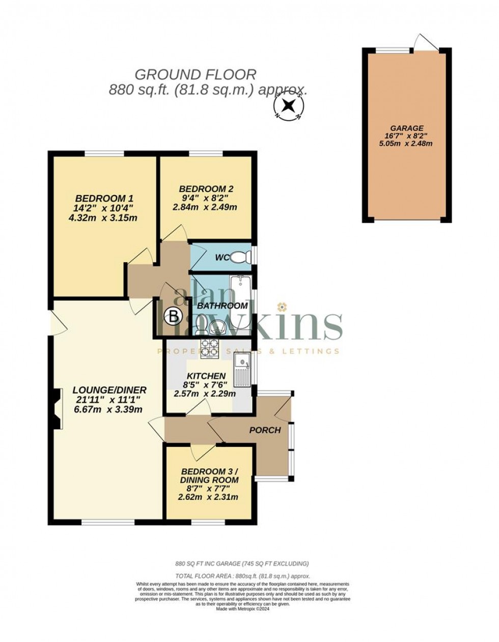 Floorplan for Kingsley Avenue, Royal Wootton Bassett