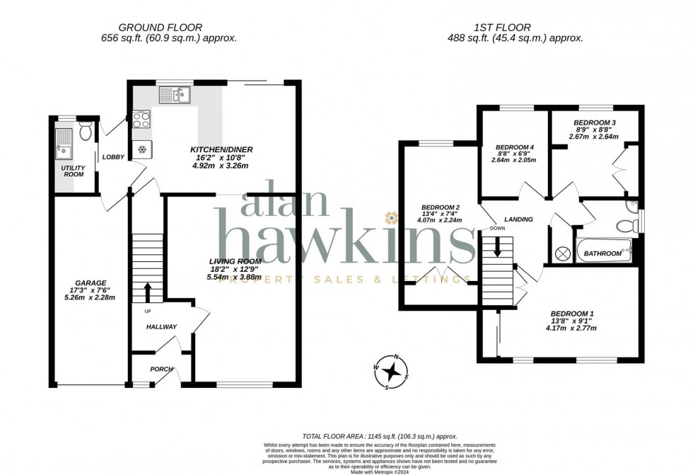 Floorplan for Bardsey Close, Royal Wootton Bassett