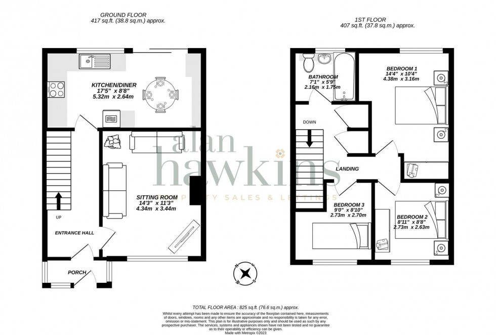 Floorplan for Wood Street, Royal Wootton Bassett.