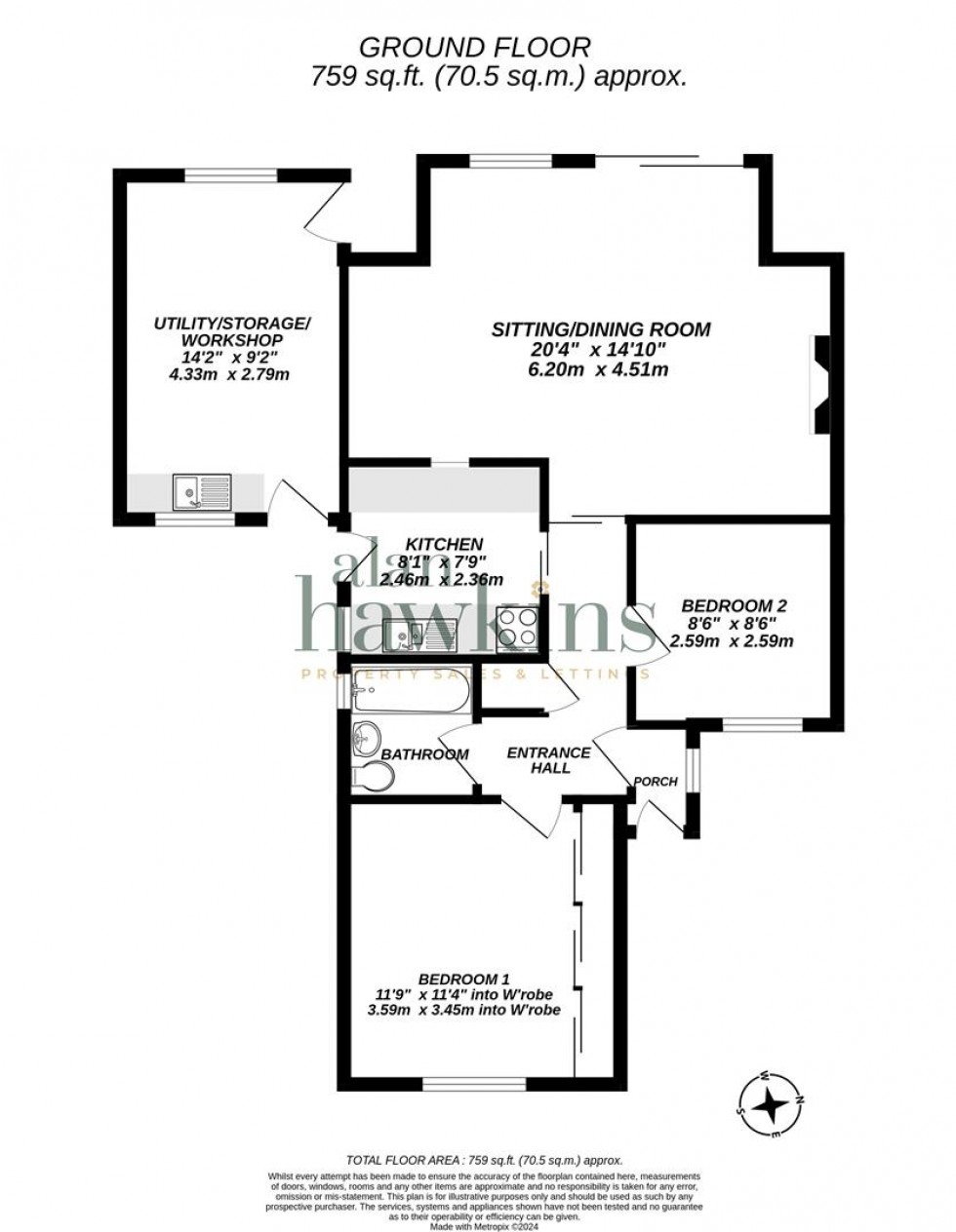 Floorplan for Noredown Way, Royal Wootton Bassett SN4 8