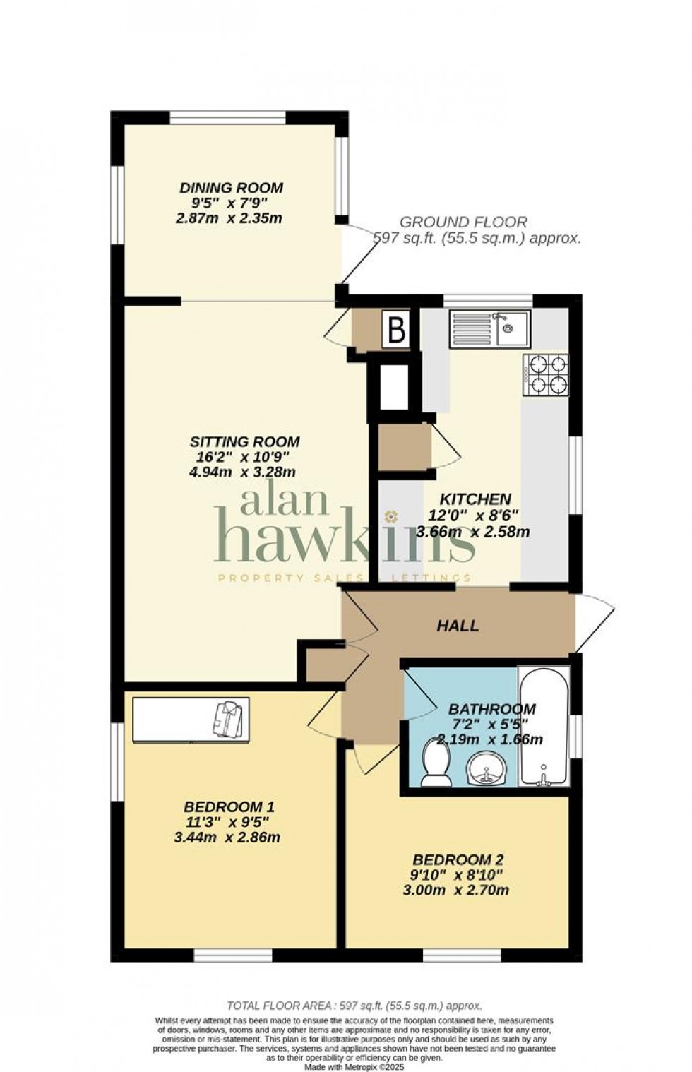 Floorplan for Bungalow Caravan Park, Bradenstoke, Chippenham